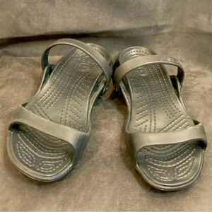 CROCS  Sz 11 Cleo 2 Straps Comfort Slip On Sandals
